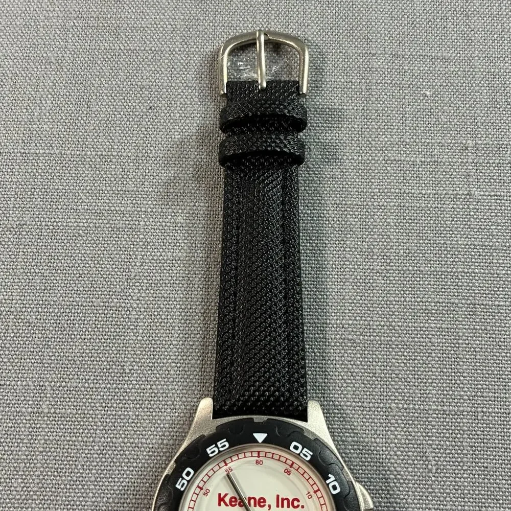 Sweda Keane Inc Promotional Quartz Watch Black Strap Needs Battery w/ Case